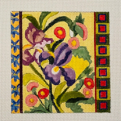 Happy Flowers Needlepoint Kit (Round)