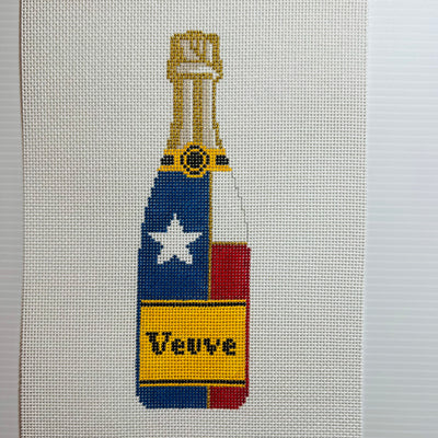 Veuve Bottle - Texas Flag Needlepoint Canvas