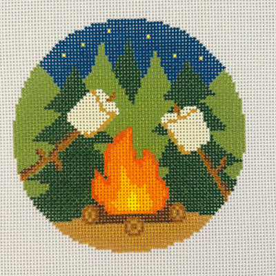By the Campfire Ornament Needlepoint Canvas