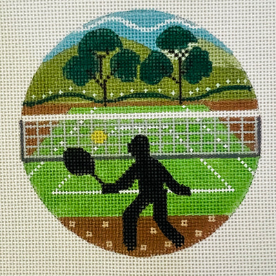 Tennis Round, Ornament Size Needlepoint Canvas
