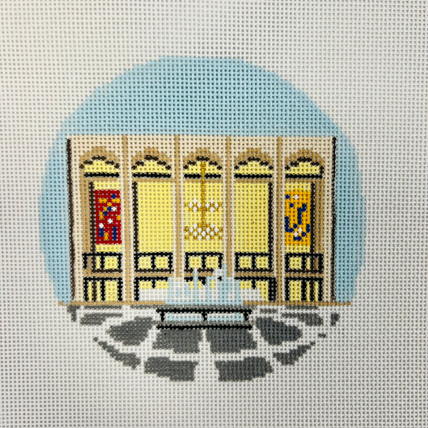 Lincoln Center Ornament with Stitch Guide Needlepoint Canvas