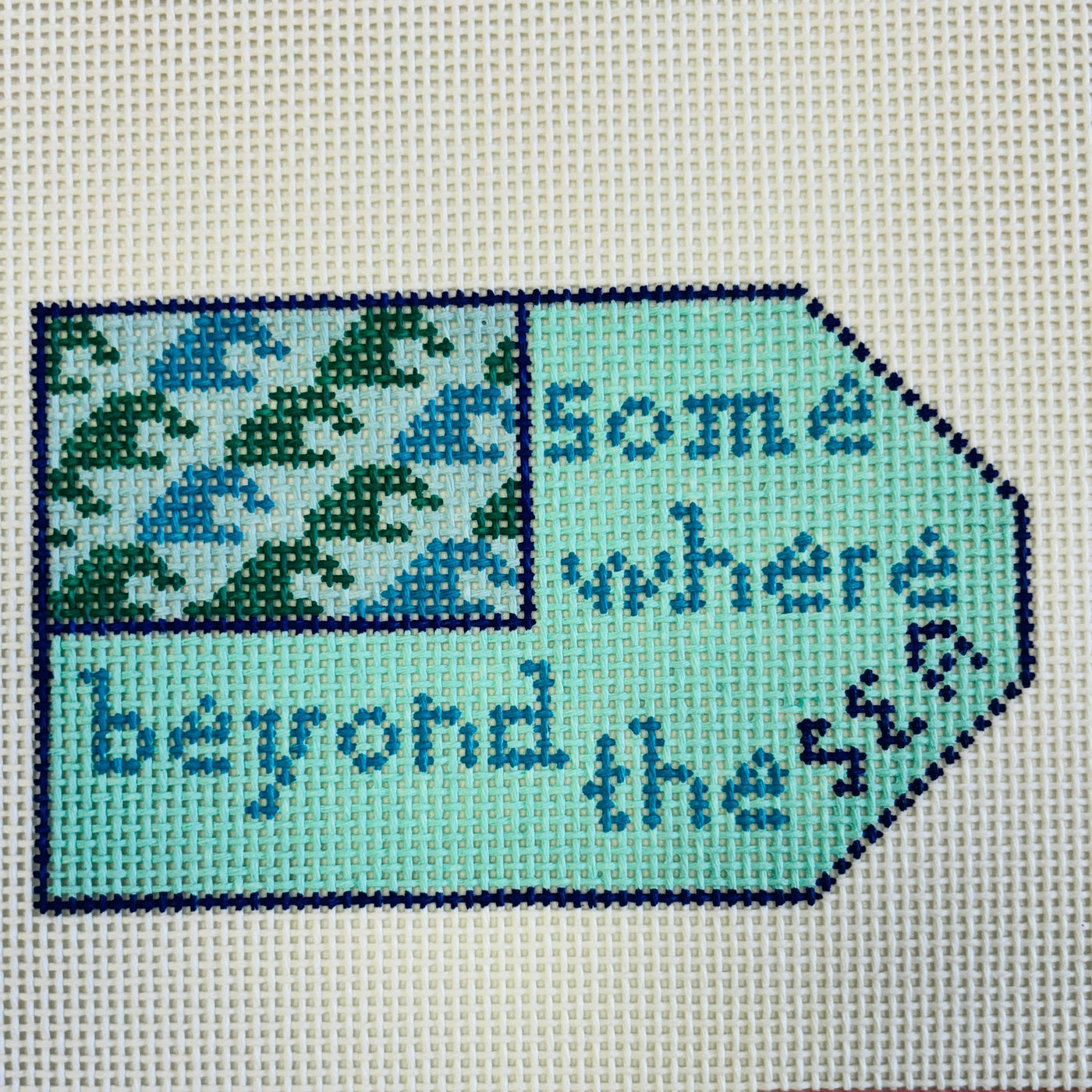 Somewhere Beyond the Sea Tag Needlepoint Canvas