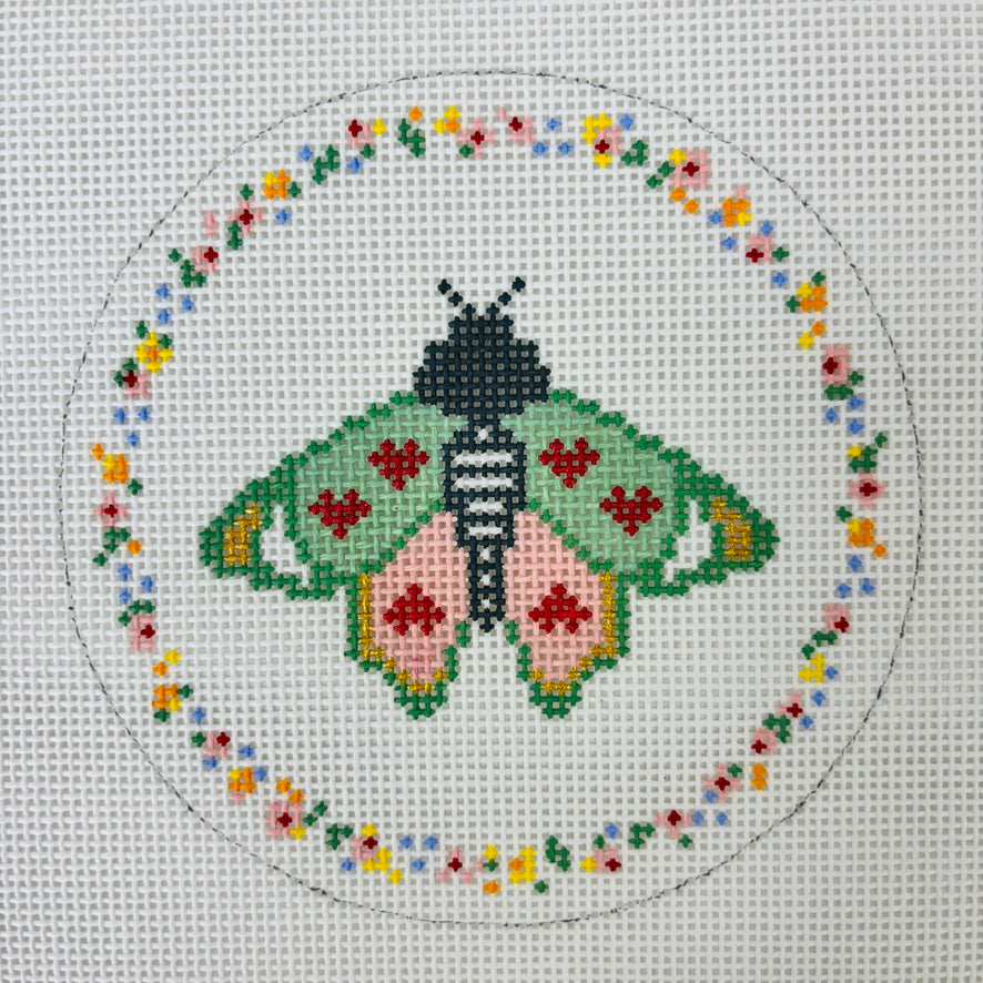 Lovebug Moth Needlepoint Canvas