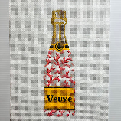 Veuve Bottle - Coral Needlepoint Canvas