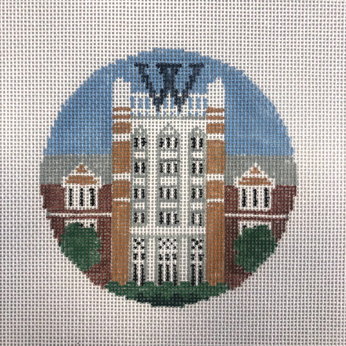 Wellesley Round Ornament Needlepoint Canvas