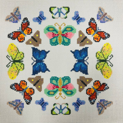 Butterfly Mandala Needlepoint Canvas