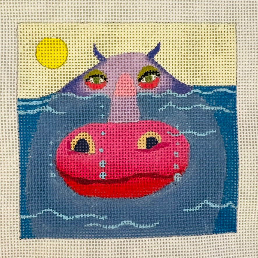 Purple Hippo in Water Insert