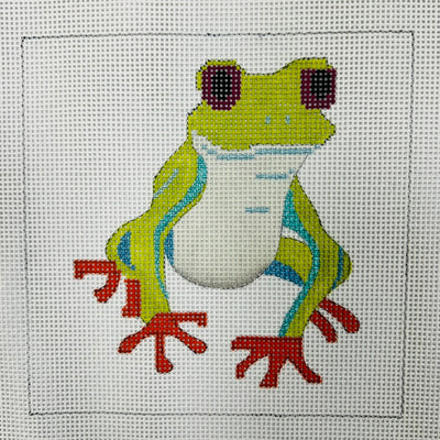 Green Frog Needlepoint Canvas