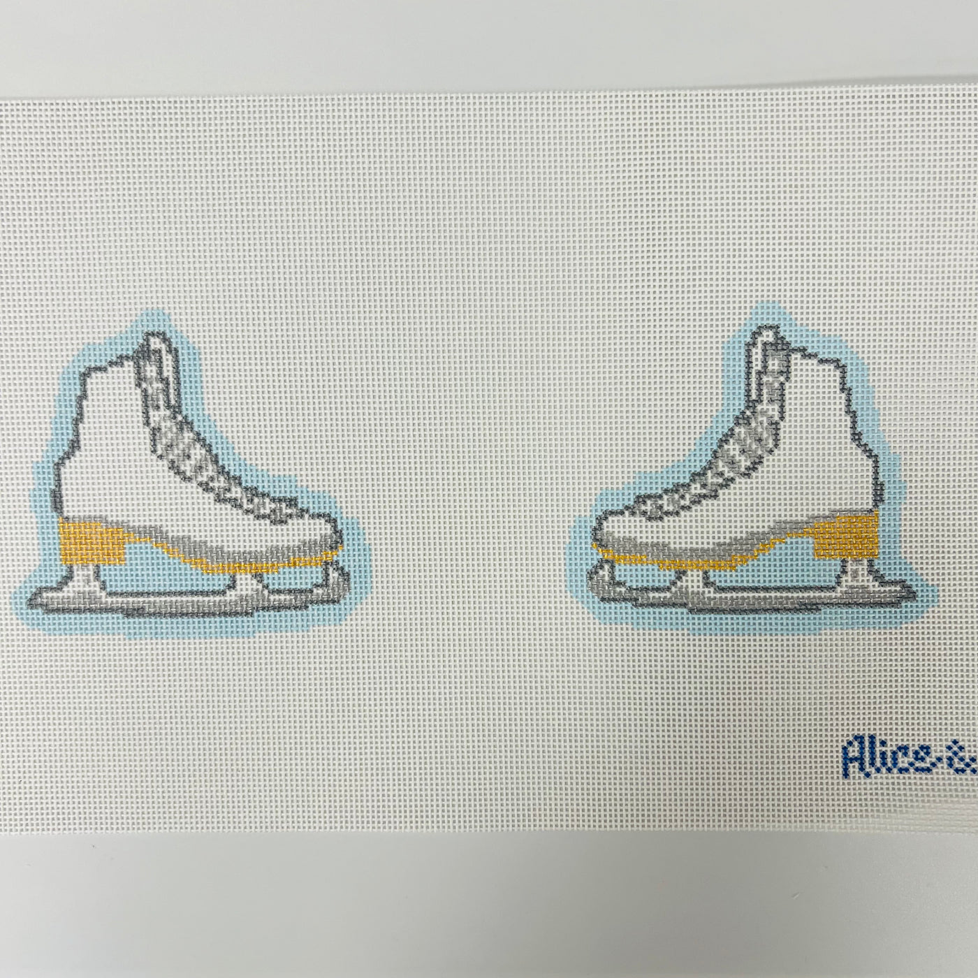 Double-sided Figure Skate Ornament Needlepoint Canvas