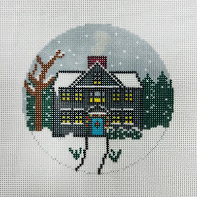 Little Women House Round/Ornament Needlepoint Canvas