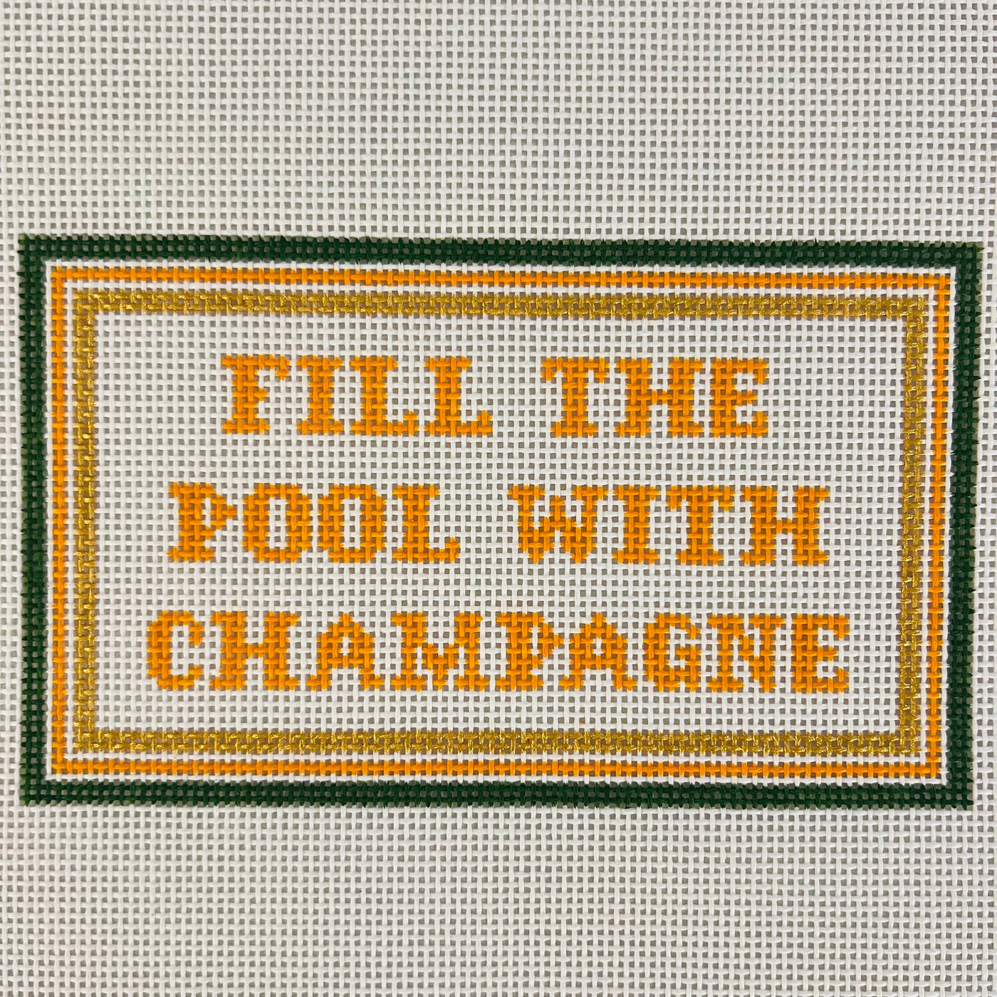 Fill the Pool with Champagne Needlepoint Canvas