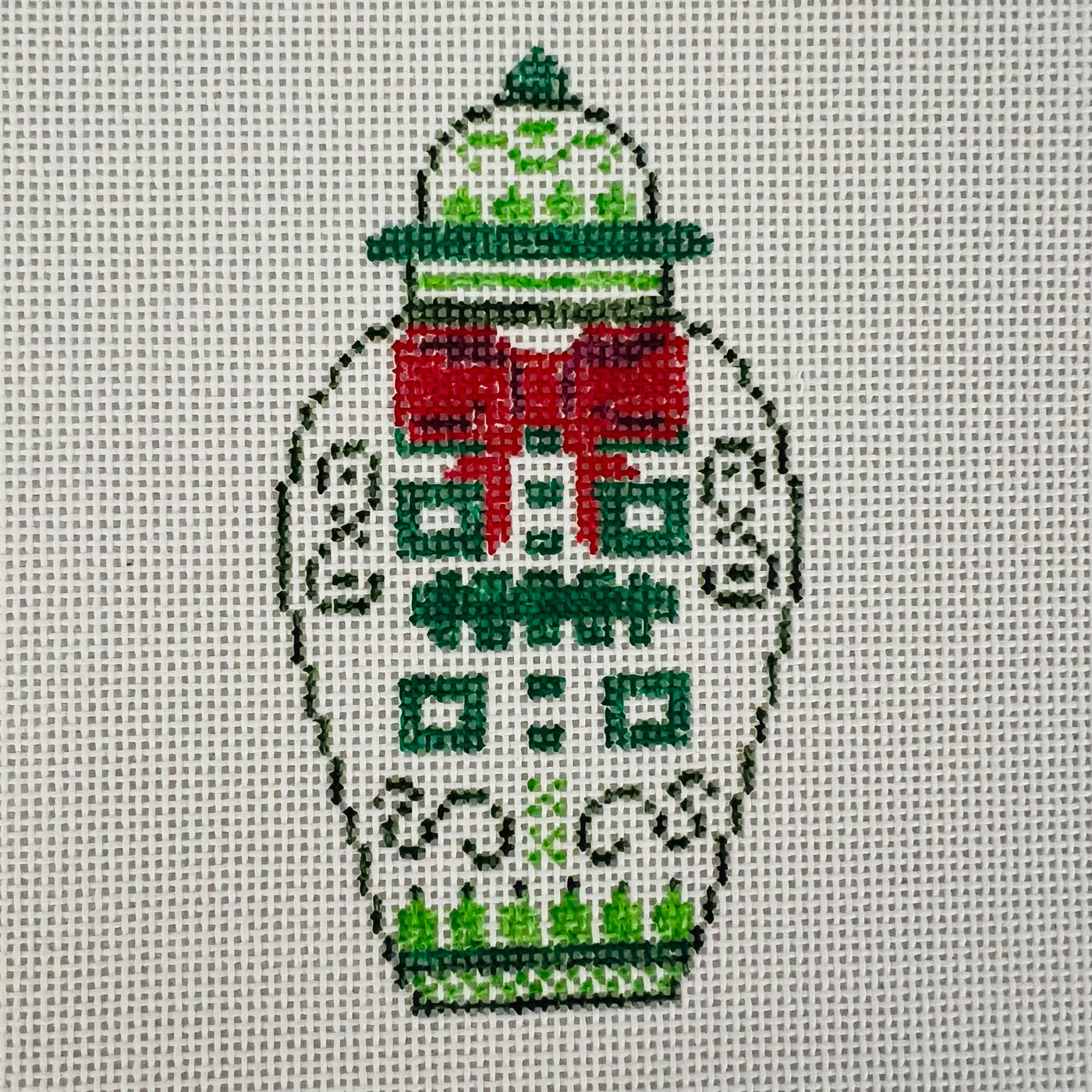 Christmas Double Happiness Jar Needlepoint Canvas