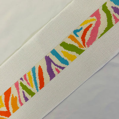 Rainbow Zebra Bag Strap Needlepoint Canvas