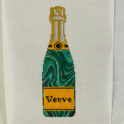Veuve Bottle - Malachite Needlepoint Canvas