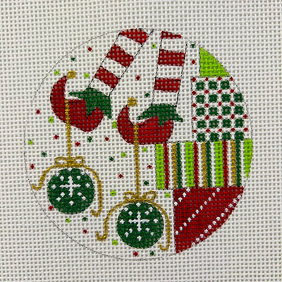 Elf Leggings and Gifts Ornament Needlepoint Canvas