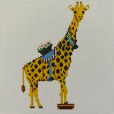 Giraffe with Flowers Needlepoint Canvas