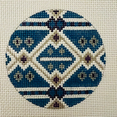 Geometric #2 Round Ornament Needlepoint Canvas