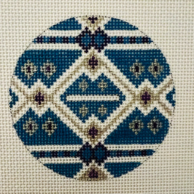 Geometric #2 Round Ornament Needlepoint Canvas