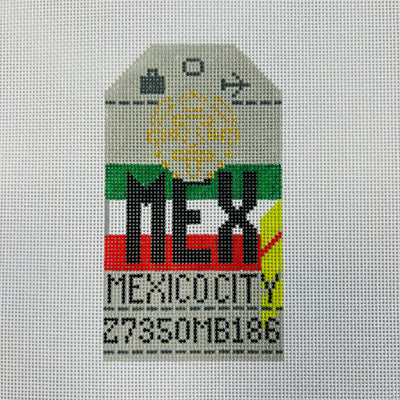 Mexico City Travel Tag Needlepoint Canvas