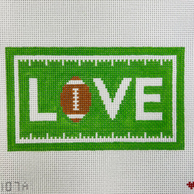 LOVE Football Eyeglass Case Needlepoint Canvas