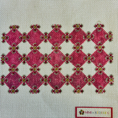 Bejeweled Pink Mini Clutch Needlepoint Canvas