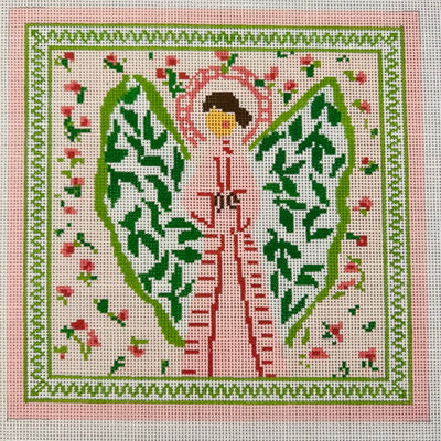 Joyful Angel, Pink Needlepoint Canvas