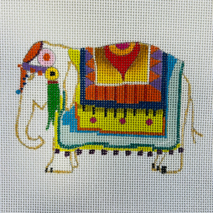Elephant with Blanket Needlepoint Canvas