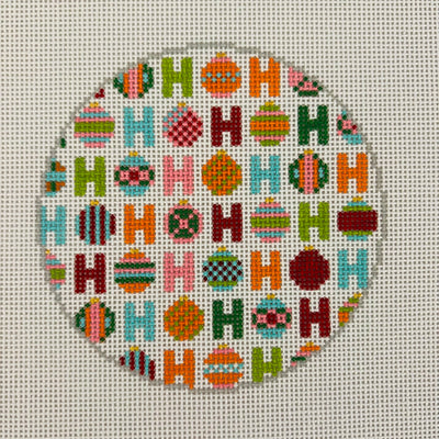 Ho Ho Ho Round Ornament Needlepoint Canvas