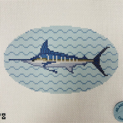 Blue Marlin Ornament Needlepoint Canvas