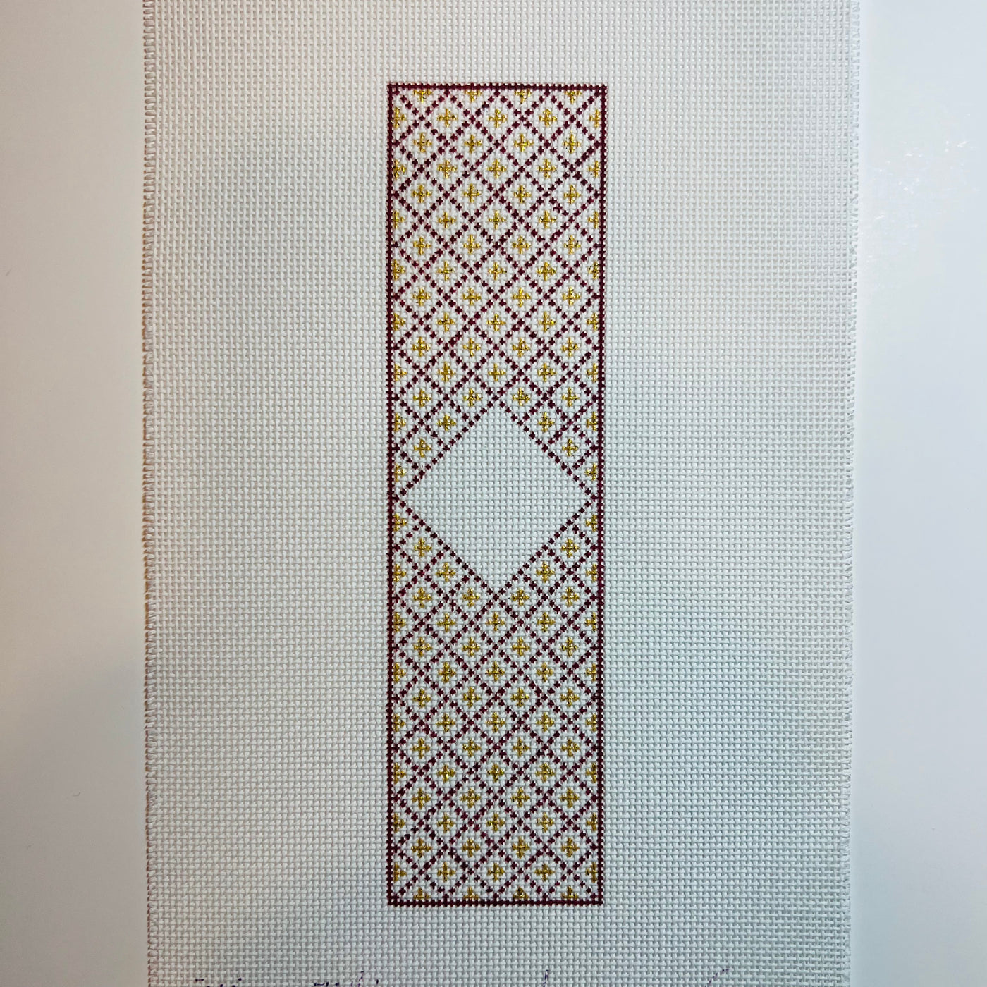 Red and Gold Diamond Monogram Ready Bookmark