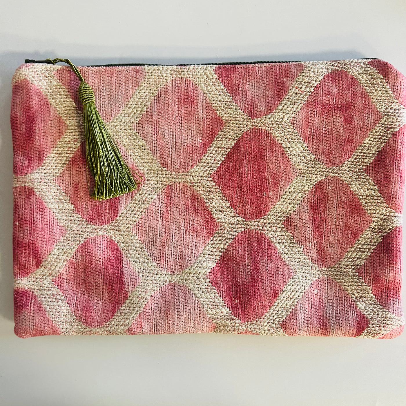 Dusty Rose and Cream Fabric Clutch
