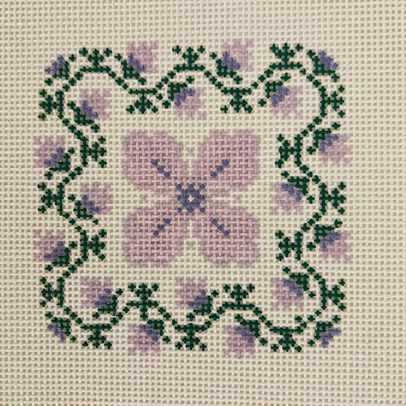 Lilac Primrose Insert Needlepoint Canvas