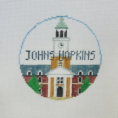Johns Hopkins University Round Ornament Needlepoint Canvas