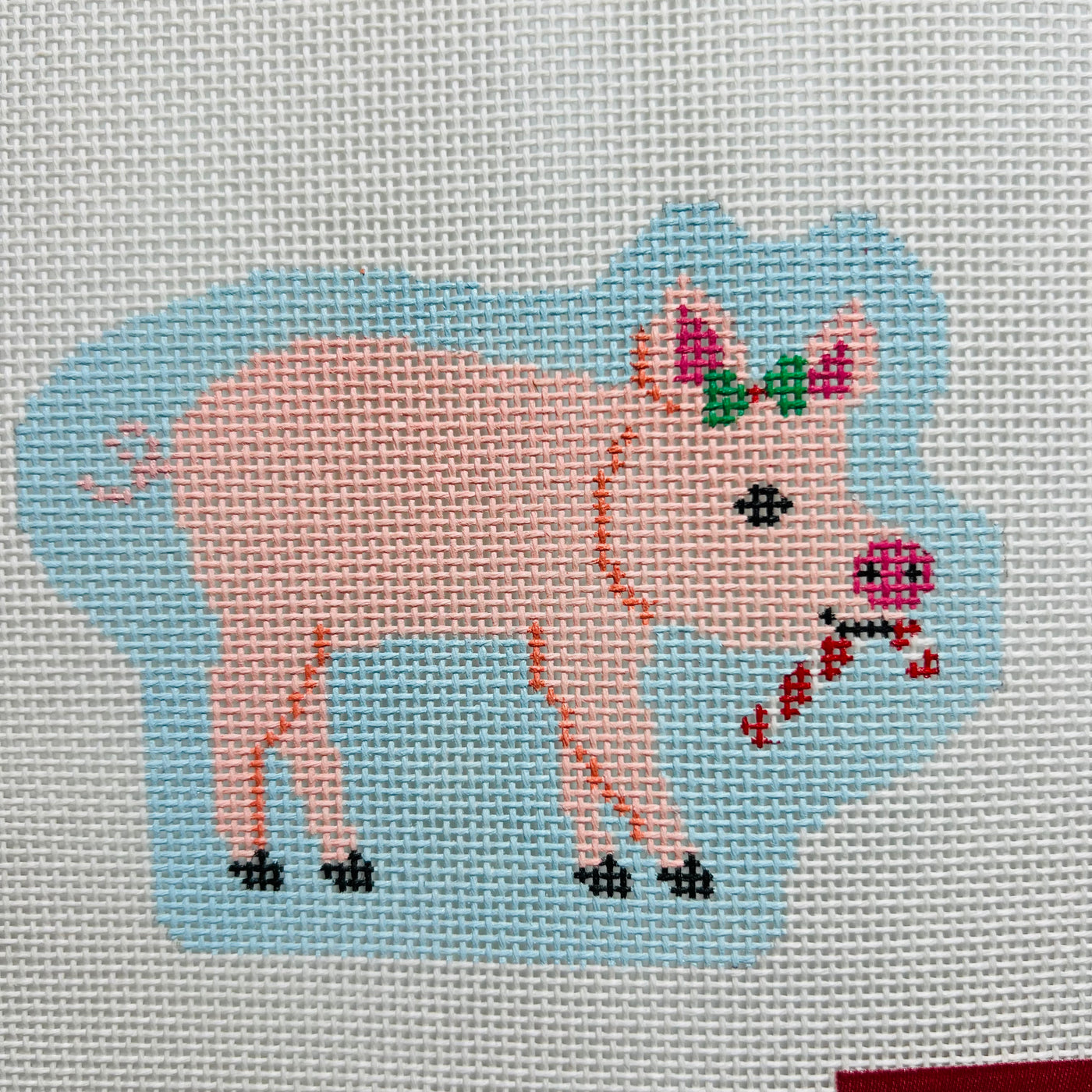 Petunia the Pig Needlepoint Canvas