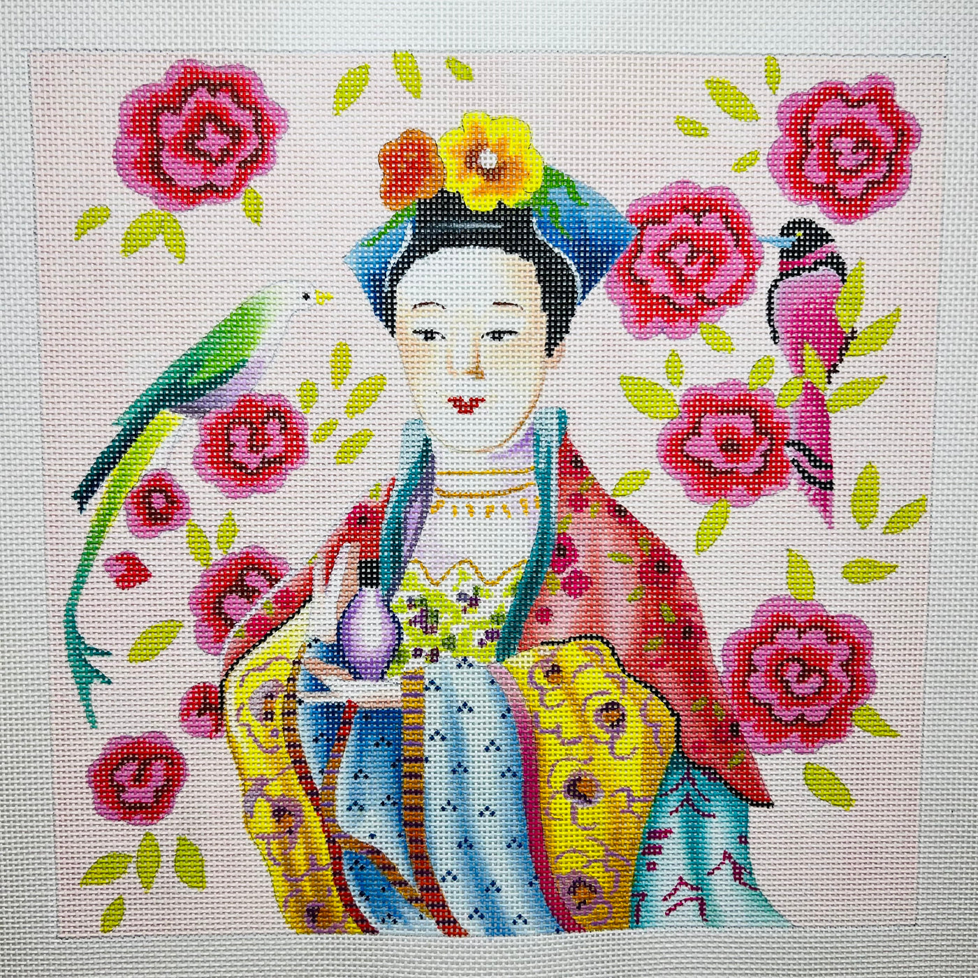 Female Chinese Ancestor Needlepoint Canvas