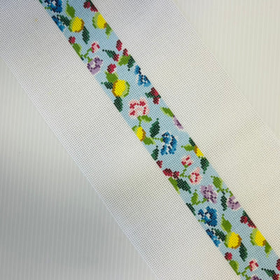 Blue Floral Belt Needlepoint Canvas