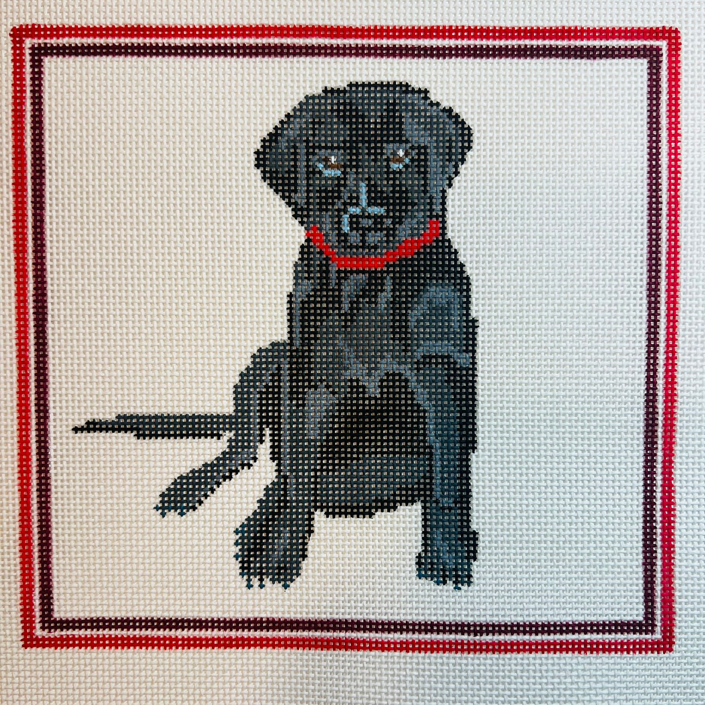 Black Lab with Red Frame