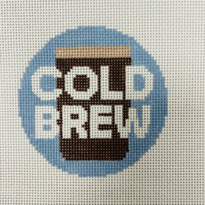 Cold Brew Round Needlepoint Canvas