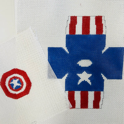 Captain America Ornament Needlepoint Canvas