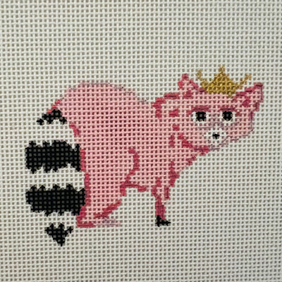 Crowned Raccoon Needlepoint Canvas