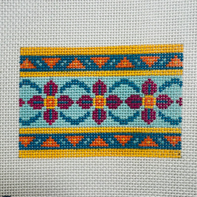 Pink Flowers Insert Needlepoint Canvas