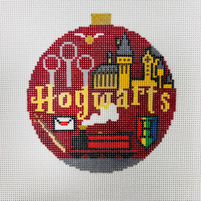 Hogwarts Round/Ornament Needlepoint Canvas