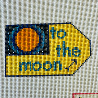To the Moon Tag Needlepoint Canvas