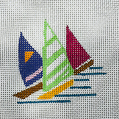 Two Sailboats Needlepoint Canvas