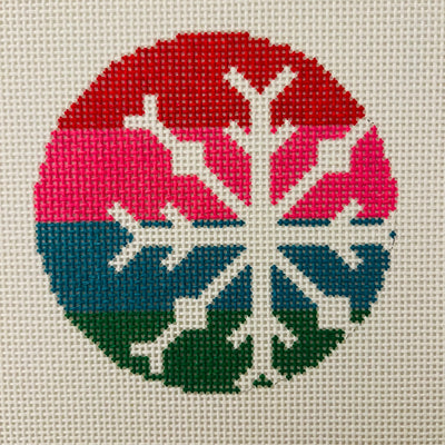 Snowflake on Stripes Needlepoint Canvas