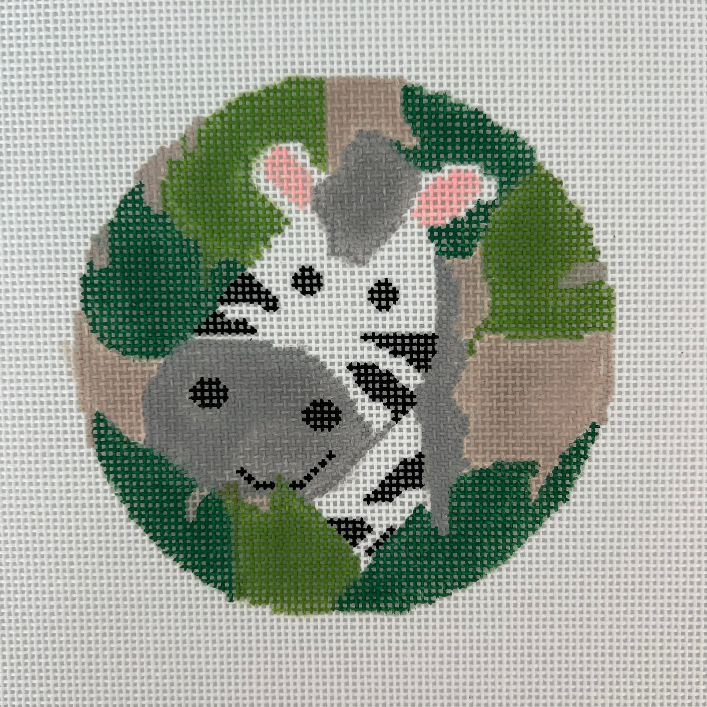 Children's Zebra Round Needlepoint Canvas