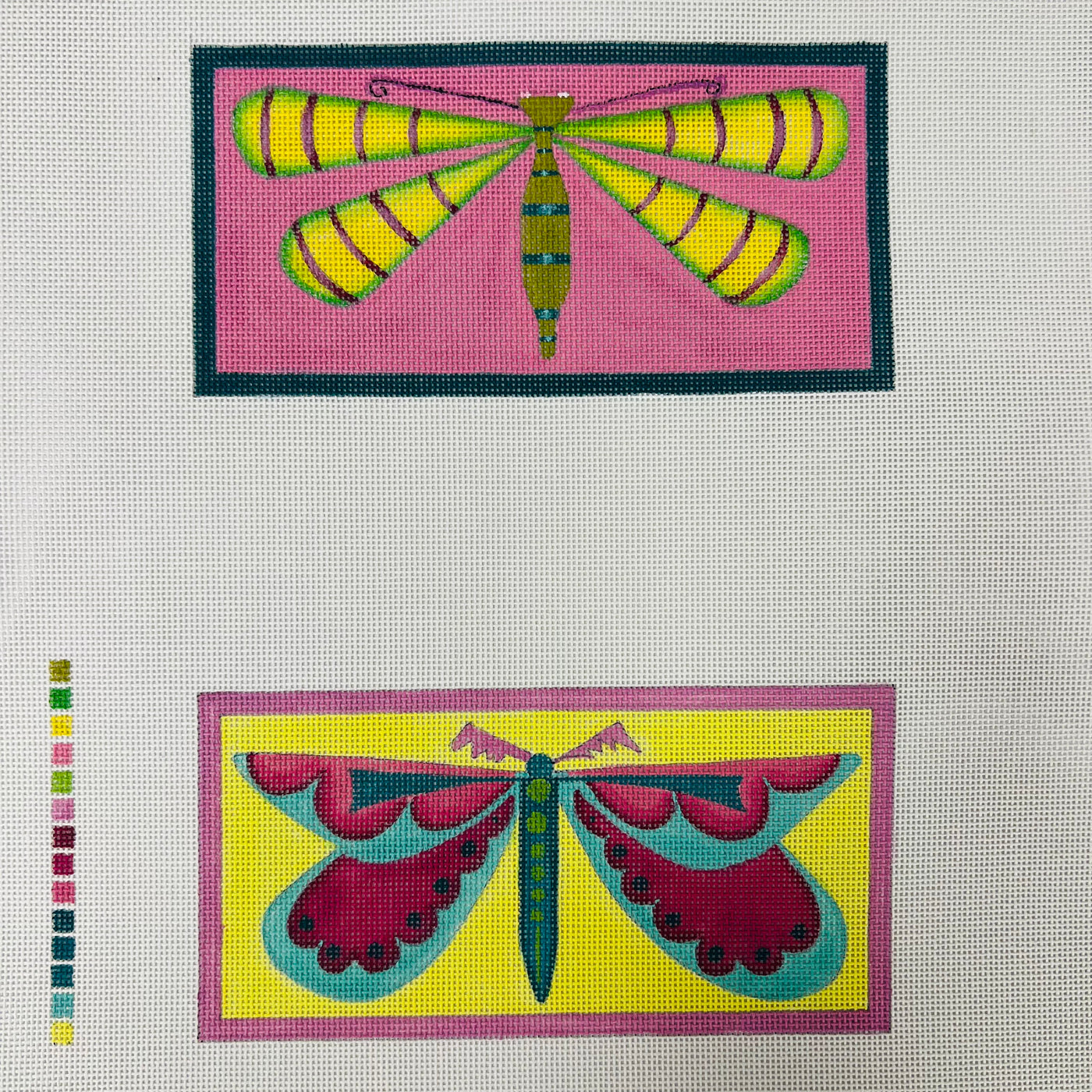 Two Butterflies Eyeglass Case Needlepoint canvas