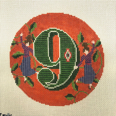 Day 9 - Nine Ladies Dancing (includes stitch guide by Patricia Sone) Needlepoint Canvas