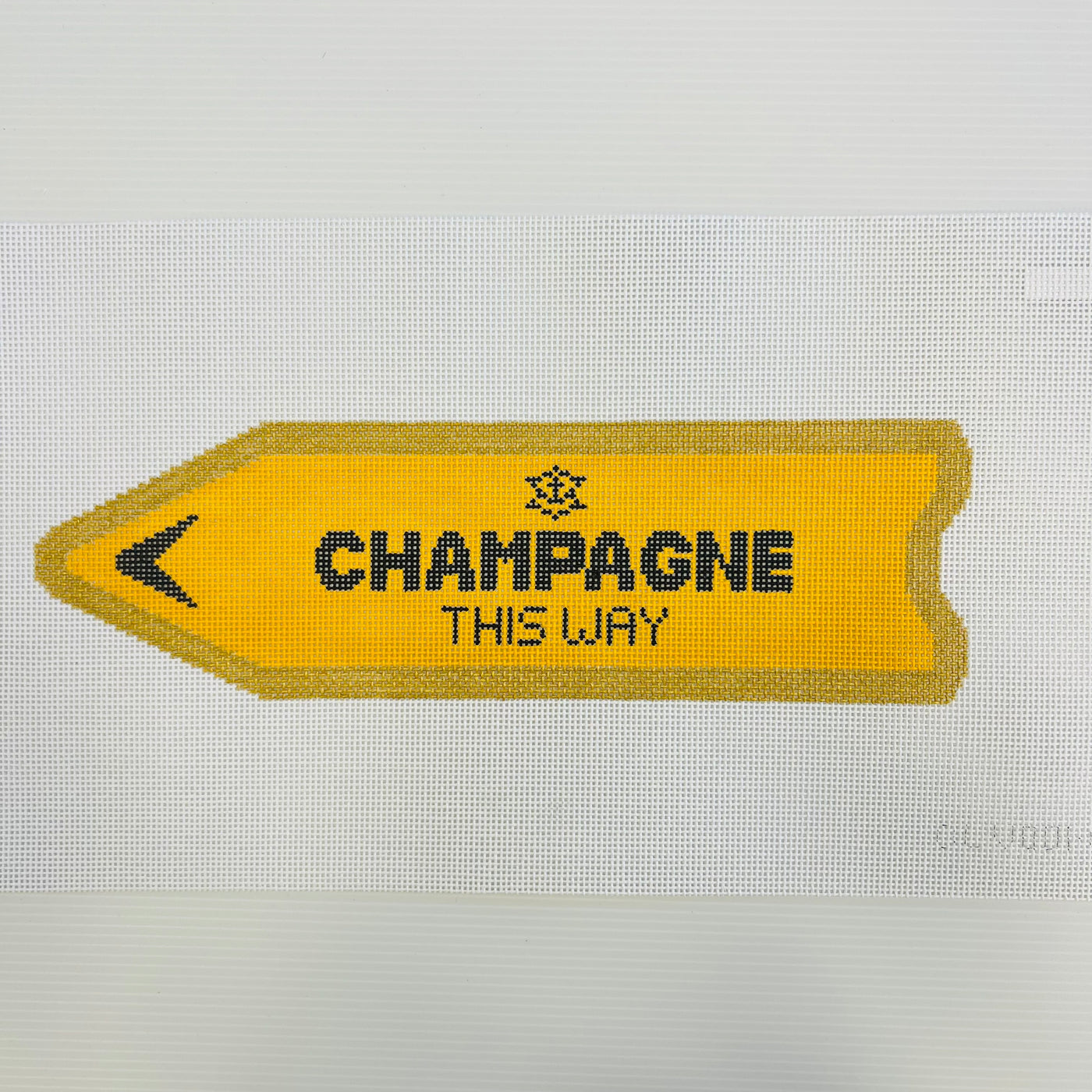 Champagne This Way - Orange Needlepoint Canvas