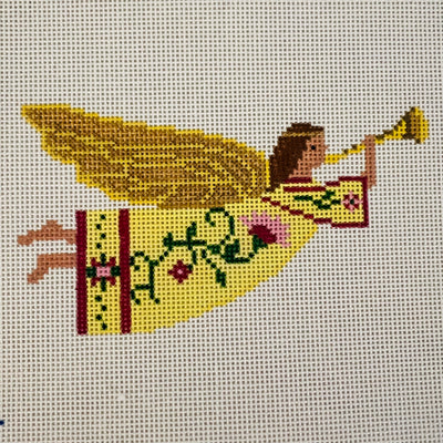 Garden Angel in Yellow Needlepoint Canvas